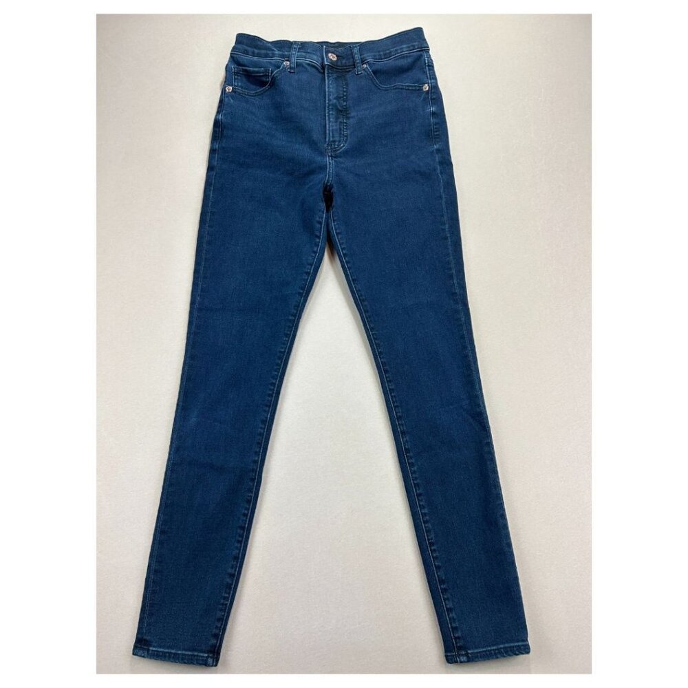 Express Jeans Women's Size 6R Blue Denim Skinny Super High Rise Stretch